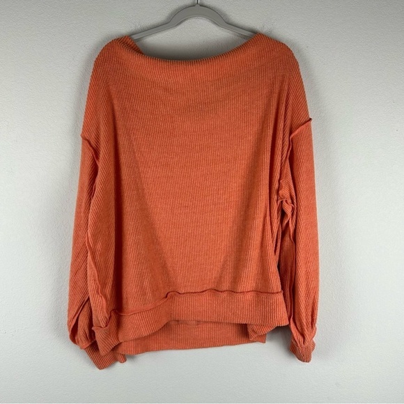 We The Free Orange Main Squeeze Hacci Long Sleeve Top Size XS - Picture 3 of 7